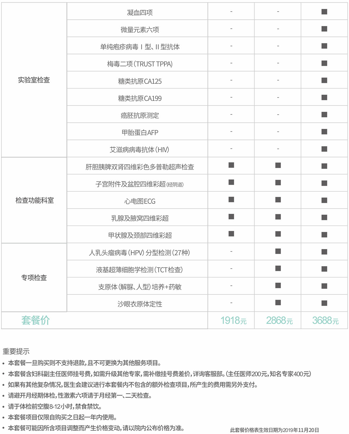 体检套餐